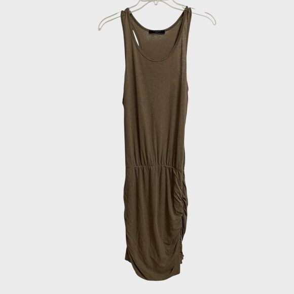 ALLSAINTS Toby Racerback Dress in Khaki Green Women's Size M Minimalist Grunge - Picture 6 of 16
